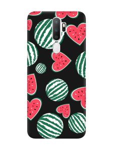 Матовий чорний чохол на Oppo A5 :: Кавуни сердечка (принт 343)