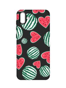 Матовий чорний чохол на Samsung Galaxy A04 :: Кавуни сердечка (принт 343)