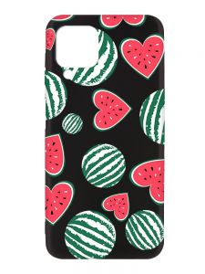 Матовий чорний чохол на Samsung Galaxy A12 :: Кавуни сердечка (принт 343)