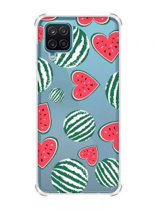 Чохол з потовщеними кутами на Samsung A12 4G :: Кавуни сердечка (принт 343)