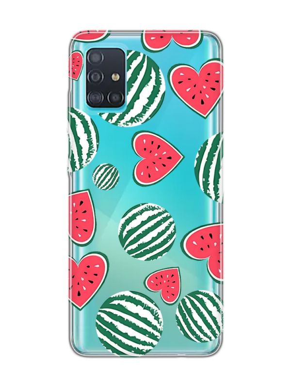 Прозорий чохол на Samsung Galaxy A51 :: Кавуни сердечка (принт 343)