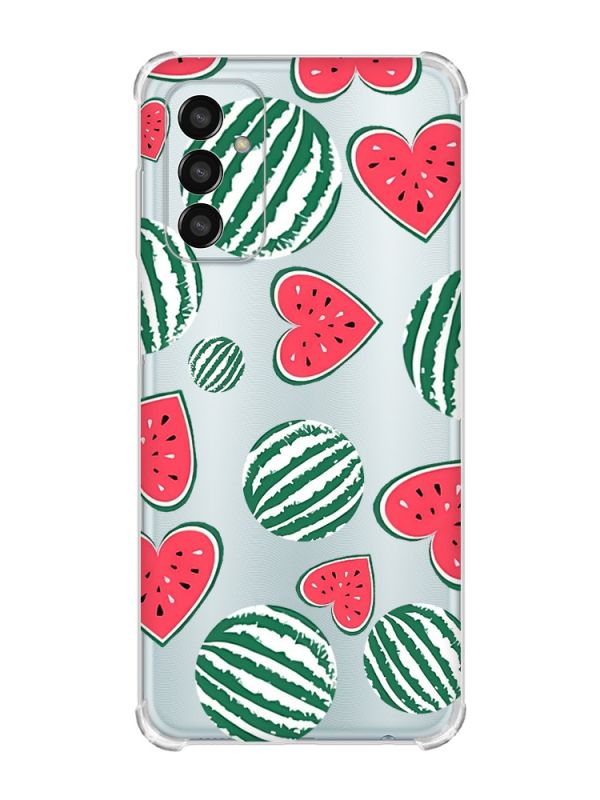 Чохол із потовщеними кутами на Samsung Galaxy M13 4G :: Кавуни сердечка (принт 343)
