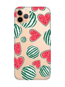 Прозорий чохол на iPhone 11 Pro Max (6,5) :: Кавуни сердечка (принт 343)