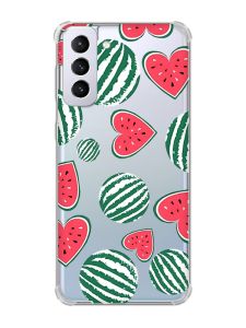 Чохол з потовщеними кутами на Samsung Galaxy S21 Plus :: Кавуни сердечка (принт 343)