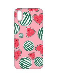 Матовий рожевий чохол на Samsung Galaxy A04 :: Кавуни сердечка (принт 343)