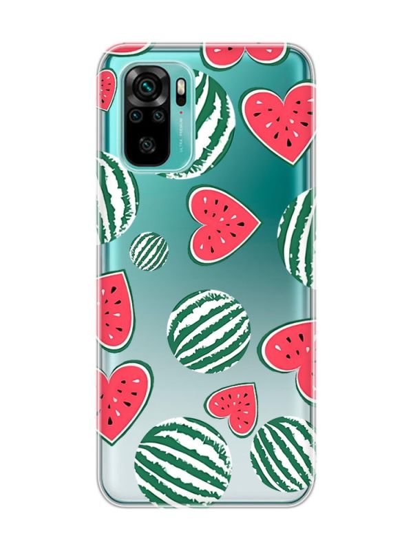Прозорий чохол на Xiaomi Redmi Note 10 / Note 10s  :: Кавуни сердечка (принт 343)