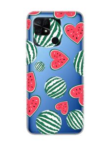 Прозорий чохол на Xiaomi Redmi 10C :: Кавуни сердечка (принт 343)