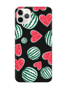 Матовий чорний чохол на iPhone 11 Pro (5.8) :: Кавуни сердечка (принт 343)