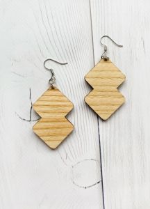 Сережки з дерева (натуральний ясен :: модель 1)