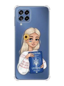 Чохол з потовщеними кутами на Samsung Galaxy M53 (M536) 5G :: Дівчина з паспортом (принт 13)