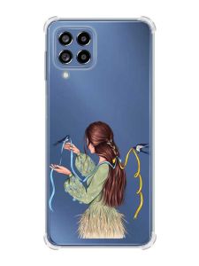 Чохол з потовщеними кутами на Samsung Galaxy M53 (M536) 5G :: Дівчина з ластівками (принт 16)