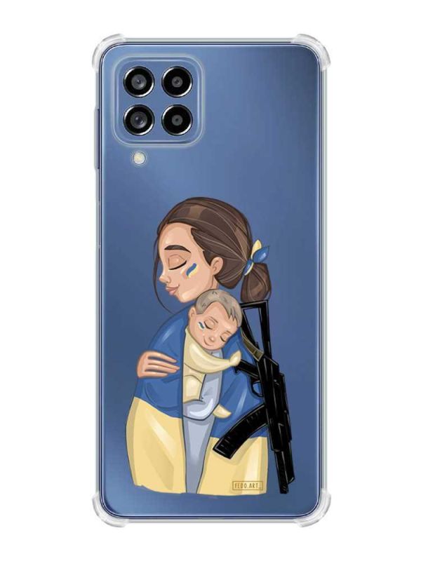 Чохол з потовщеними кутами на Samsung Galaxy M53 (M536) 5G :: Мама-захисниця (патріотичний принт 20)