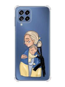 Чохол з потовщеними кутами на Samsung Galaxy M53 (M536) 5G :: Мама-захисниця (патріотичний принт 21)