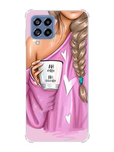 Чохол з потовщеними кутами на Samsung Galaxy M53 (M536) 5G :: Дівчина з кавою (принт 58)