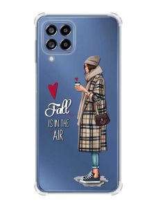 Чохол з потовщеними кутами на Samsung Galaxy M53 (M536) 5G :: Дівчина з кавою (принт 59)