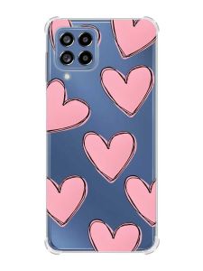 Чохол з потовщеними кутами на Samsung Galaxy M53 (M536) 5G :: Сердечка рожеві (принт 78)