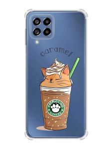 Чохол з потовщеними кутами на Samsung Galaxy M53 (M536) 5G :: Капучіно котик (принт 97)