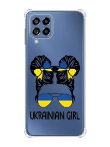 Чохол з потовщеними кутами на Samsung Galaxy M53 (M536) 5G :: Українська дівчина (патріотичний принт 113)
