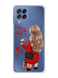 Чохол з потовщеними кутами на Samsung Galaxy M53 (M536) 5G :: Дівчина з кавою (принт 137)