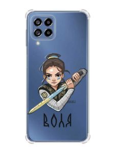 Чохол з потовщеними кутами на Samsung Galaxy M53 (M536) 5G :: Українська захисниця (патріотичний принт 169)