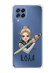 Чохол з потовщеними кутами на Samsung Galaxy M53 (M536) 5G :: Українська захисниця (патріотичний принт 170)