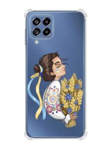 Чохол з потовщеними кутами на Samsung Galaxy M53 (M536) 5G :: Українка з колосками (патріотичний принт 172)