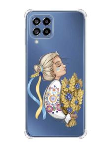 Чохол з потовщеними кутами на Samsung Galaxy M53 (M536) 5G :: Українка з колосками (патріотичний принт 173)