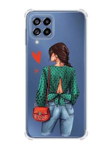 Чохол з потовщеними кутами на Samsung Galaxy M53 (M536) 5G :: Дівчина в зеленому (принт 224)