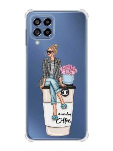 Чохол з потовщеними кутами на Samsung Galaxy M53 (M536) 5G :: Дівчина на каві (принт 228)