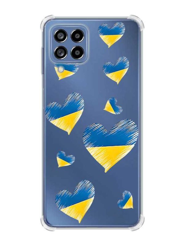 Чохол з потовщеними кутами на Samsung Galaxy M53 (M536) 5G :: Сердечка. Україна (принт 258)