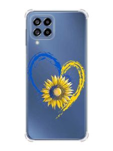 Чохол з потовщеними кутами на Samsung Galaxy M53 (M536) 5G :: Серце з соняхом. Україна (принт 260)