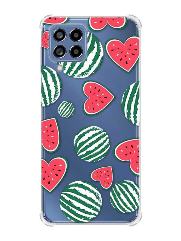 Чохол з потовщеними кутами на Samsung Galaxy M53 (M536) 5G :: Кавуни сердечка (принт 343)