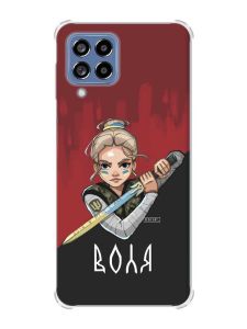 Чохол з потовщеними кутами на Samsung Galaxy M53 (M536) 5G :: Українська захисниця (патріотичний принт 171)