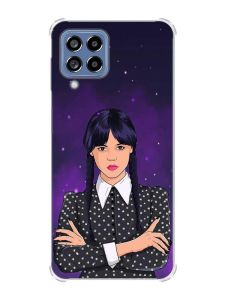 Чохол з потовщеними кутами на Samsung Galaxy M53 (M536) 5G :: Дівчина з косичками. Венздей (принт 208)