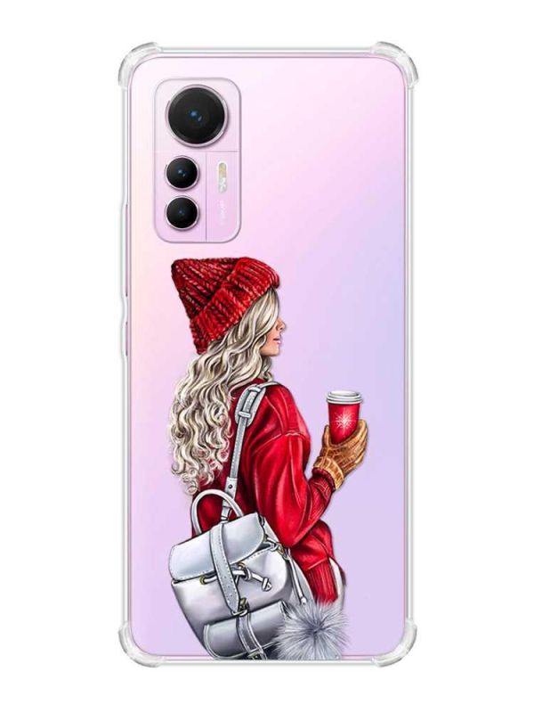 Чохол з потовщеними кутами на Xiaomi 12 Lite :: Дівчина з рюкзаком (принт 9)