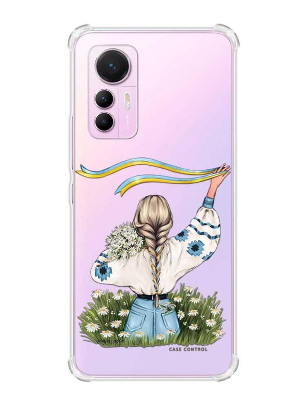Чохол з потовщеними кутами на Xiaomi 12 Lite :: Дівчина зі стрічкою (принт 17)