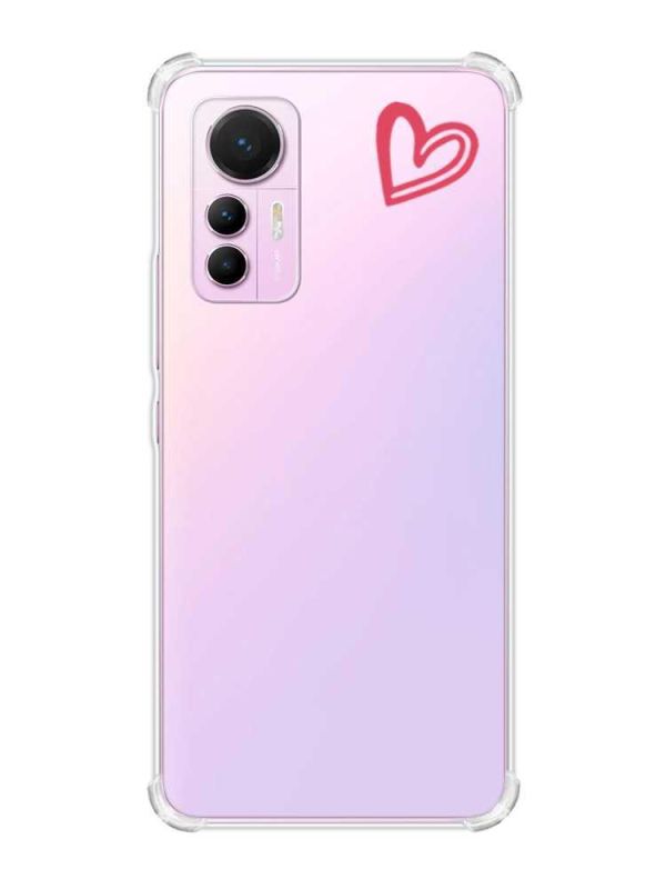 Чохол з потовщеними кутами на Xiaomi 12 Lite :: Сердечко червоне (принт 46)