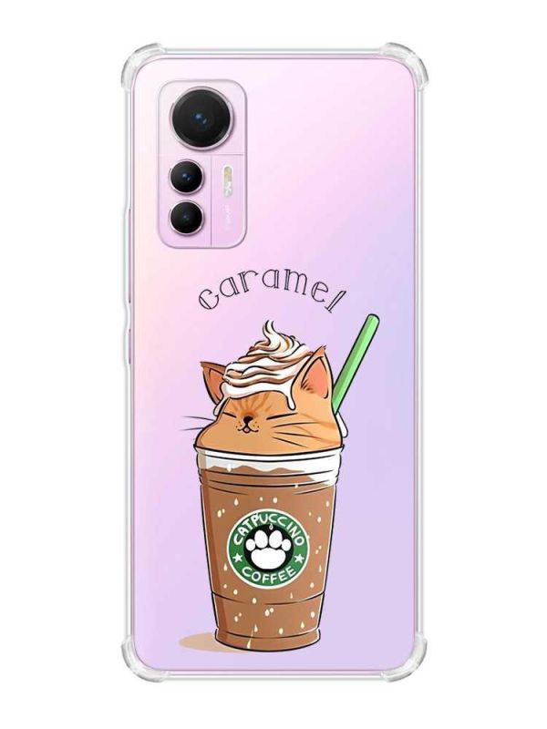 Чохол з потовщеними кутами на Xiaomi 12 Lite :: Капучіно котик (принт 97)