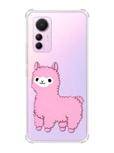 Чохол з потовщеними кутами на Xiaomi 12 Lite :: Лама рожева (принт 100)