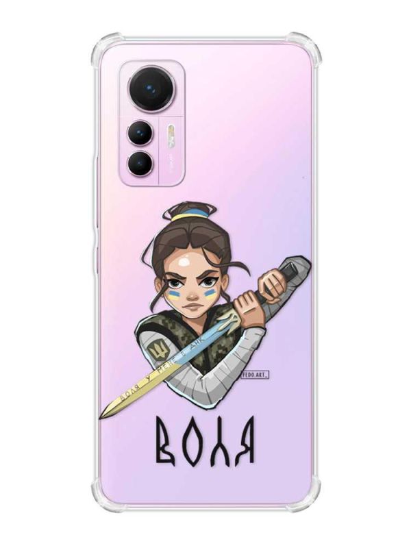 Чохол з потовщеними кутами на Xiaomi 12 Lite :: Українська захисниця (патріотичний принт 169)