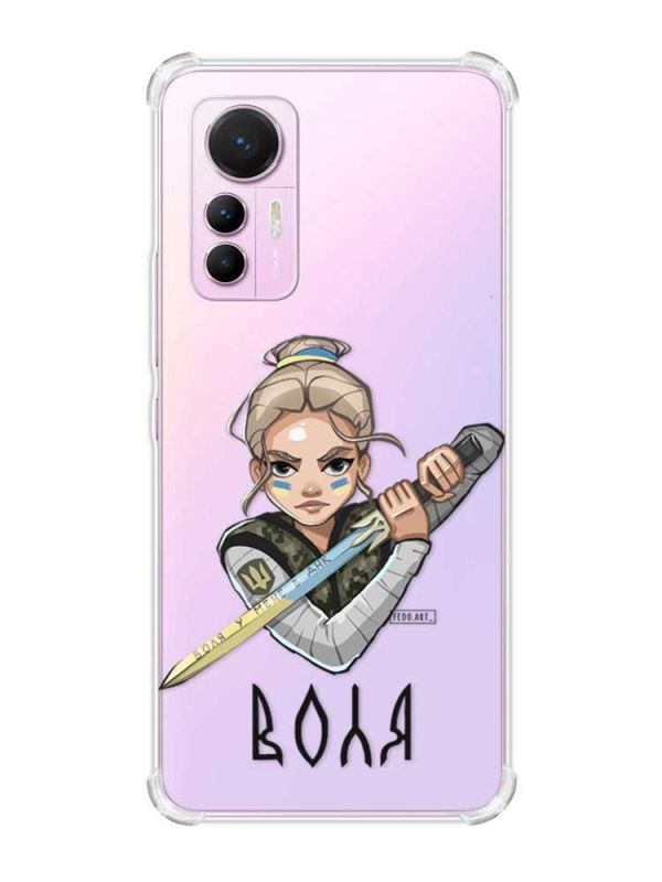Чохол з потовщеними кутами на Xiaomi 12 Lite :: Українська захисниця (патріотичний принт 170)