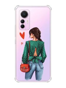 Чохол з потовщеними кутами на Xiaomi 12 Lite :: Дівчина в зеленому (принт 224)