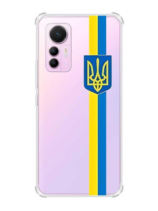 Чохол з потовщеними кутами на Xiaomi 12 Lite :: Стрічка Україна (патріотичний принт 253)