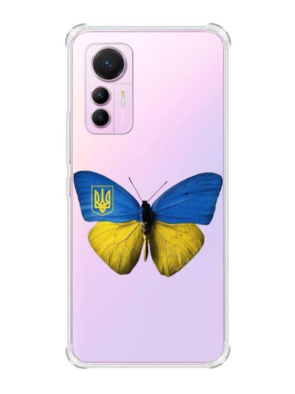 Чохол з потовщеними кутами на Xiaomi 12 Lite :: Метелик Україна (принт 255)