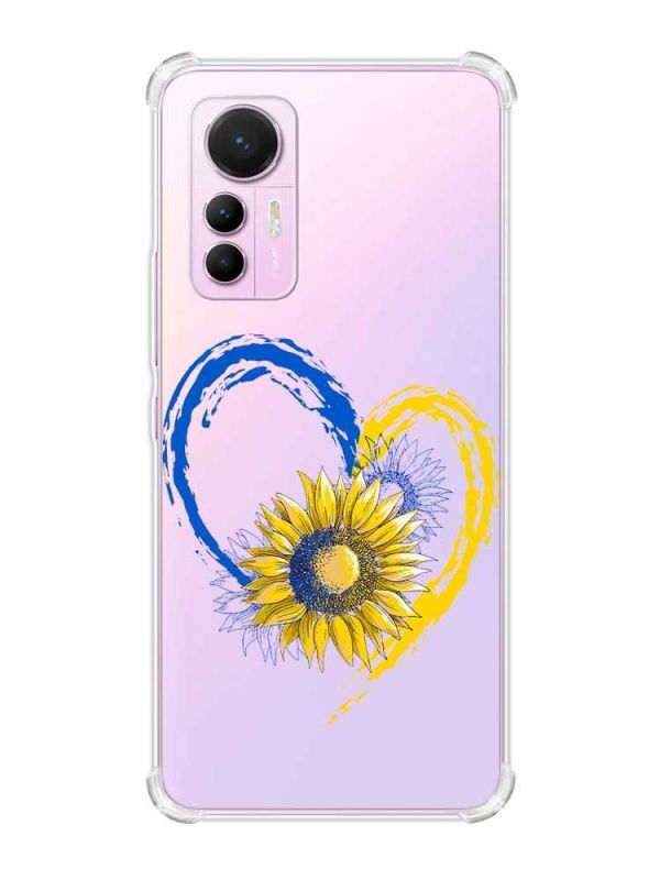 Чохол з потовщеними кутами на Xiaomi 12 Lite :: Серце з соняхом. Україна (принт 260)