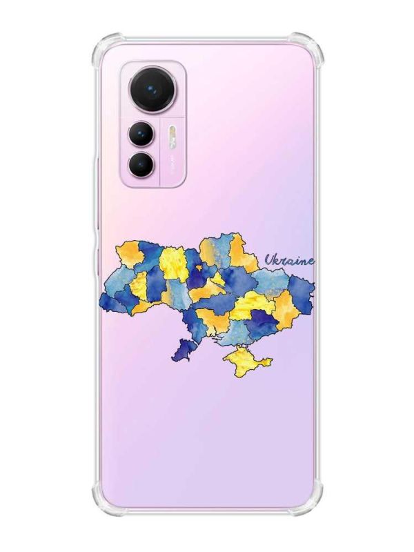 Чохол з потовщеними кутами на Xiaomi 12 Lite :: Карта України (принт 261)