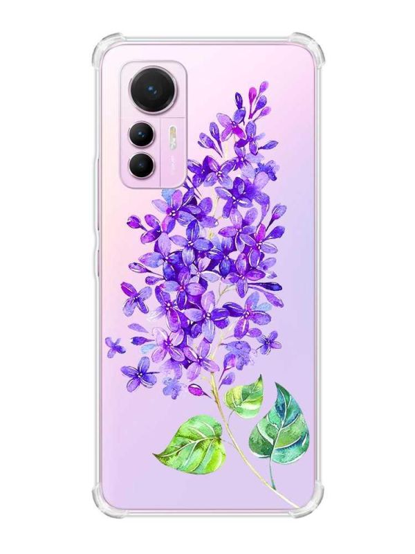 Чохол з потовщеними кутами на Xiaomi 12 Lite :: Гілочка бузку (принт 280)