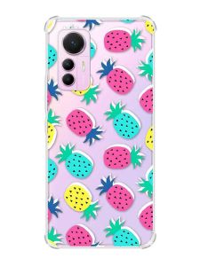 Чохол з потовщеними кутами на Xiaomi 12 Lite :: Різнокольорові ананаси (принт 346)