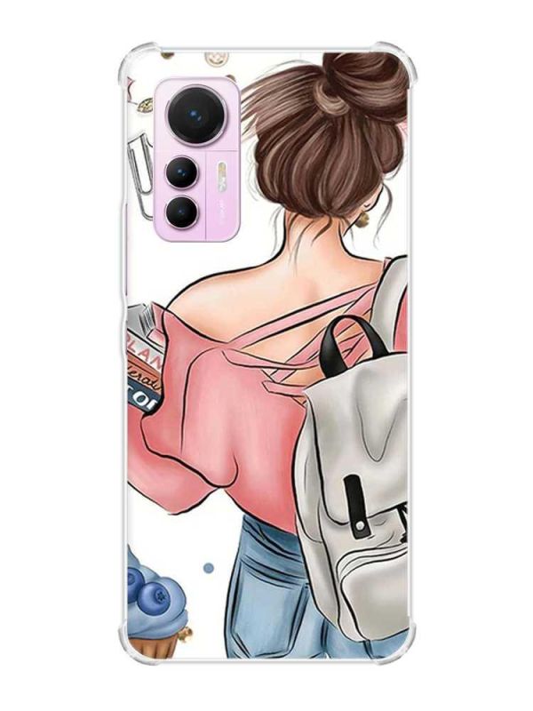 Чохол з потовщеними кутами на Xiaomi 12 Lite :: Дівчина з рюкзаком (принт 30)