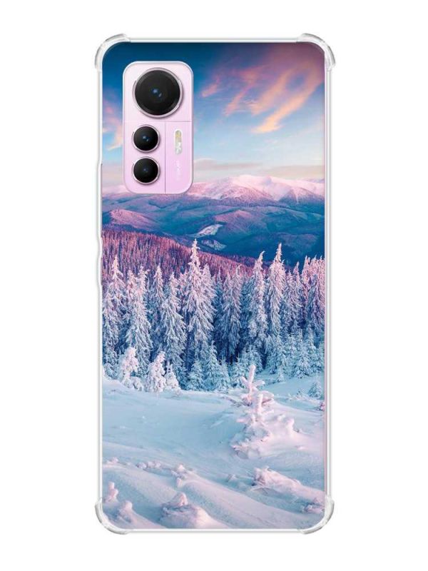 Чохол з потовщеними кутами на Xiaomi 12 Lite :: Зимові гори (принт 163)